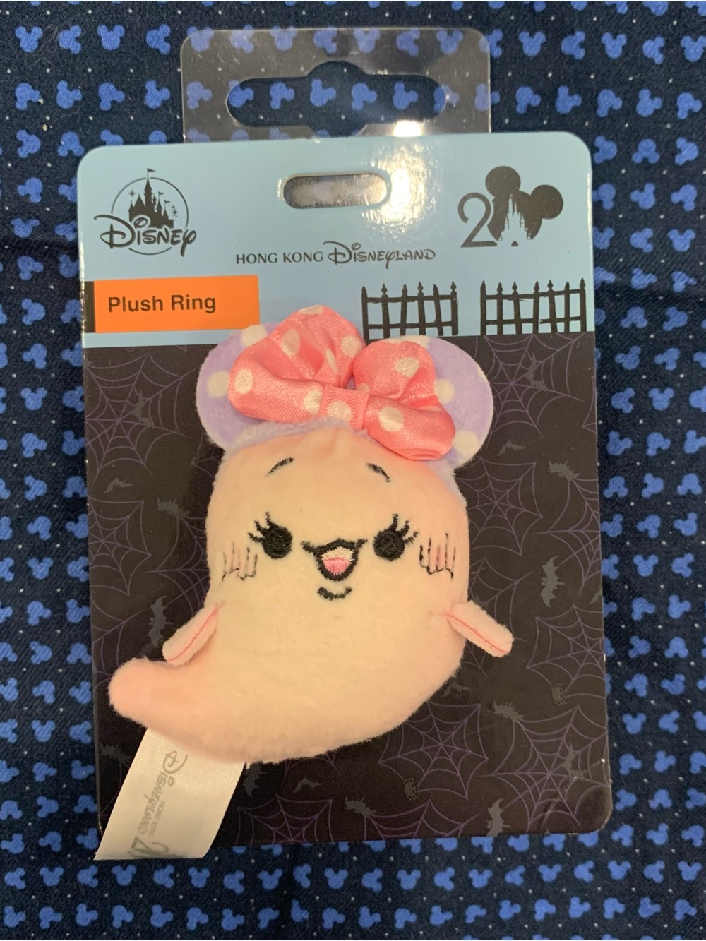 BNWT Disney Hong Kong Disneyland Halloween Ghost Minnie Mouse Plush Ring